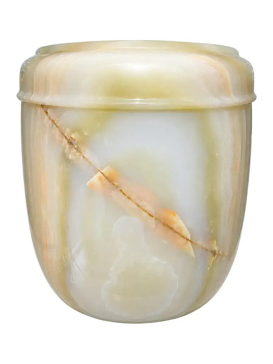 青玉 A級 骨灰罐實品照片,商品編號 URN-0020