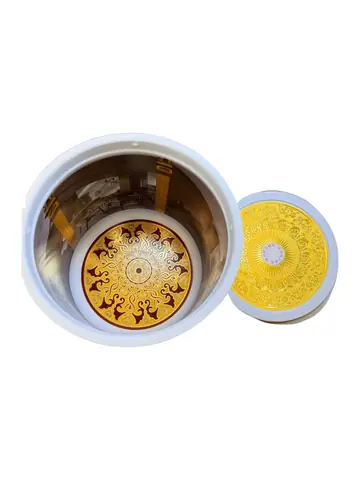 骨灰罐白色金紋內膽實品照片（第 1 張）