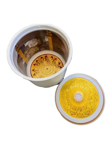 骨灰罐白色金紋內膽實品照片（第 2 張）