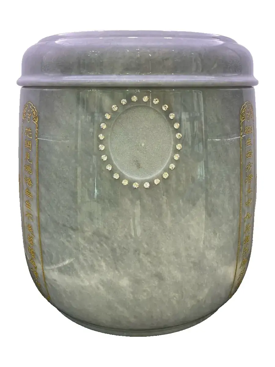 紫羅蘭 心經 骨灰罐實品照片，商品編號 URN-0033