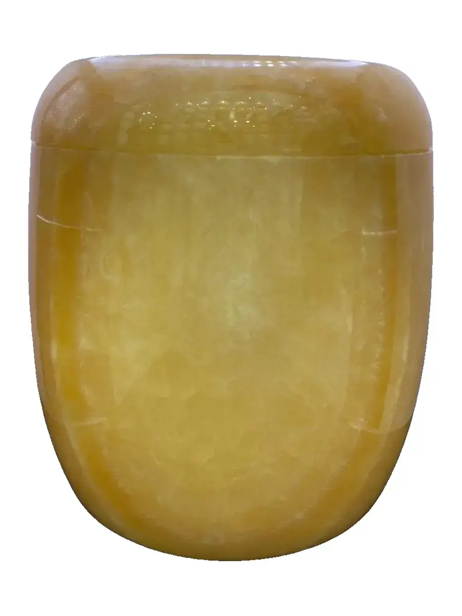 黃玉 B級 骨灰罐實品照片,商品編號 URN-0088