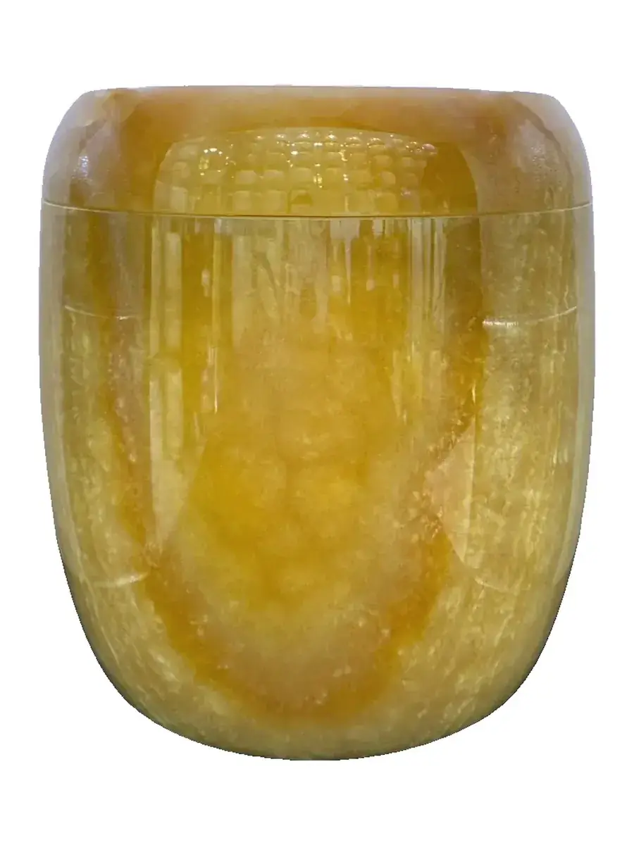黃玉 B級 骨灰罐實品照片,商品編號 URN-0090