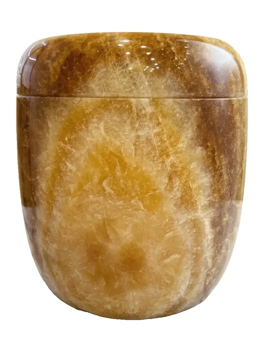 黃玉 新進實品 骨灰罐實品照片,商品編號 URN-0161
