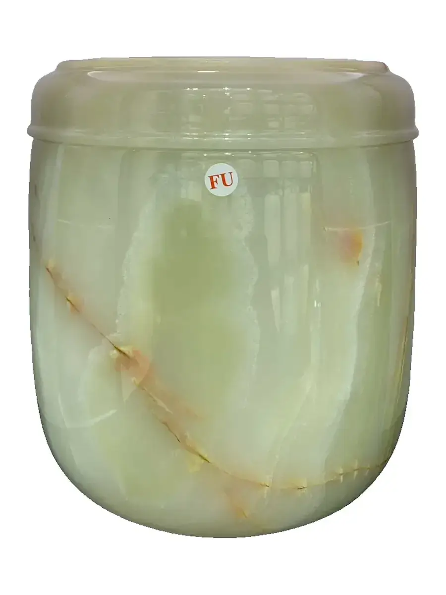 青玉 素面 骨灰罐實品照片,商品編號 URN-0115