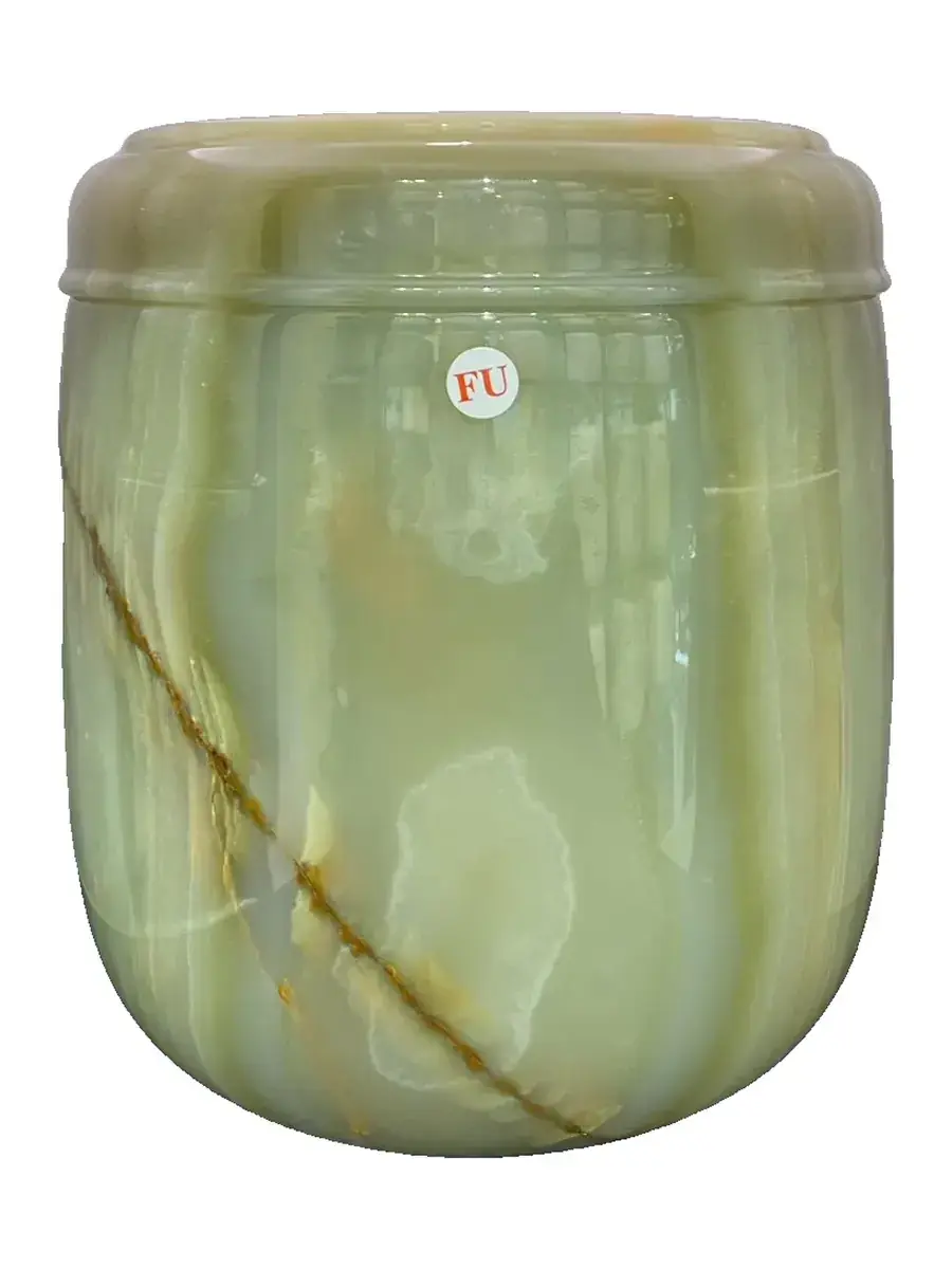 青玉 素面 骨灰罐實品照片,商品編號 URN-0120