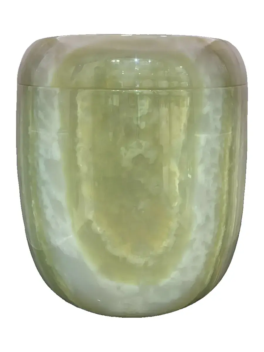青玉 素面 骨灰罐實品照片,商品編號 URN-0121