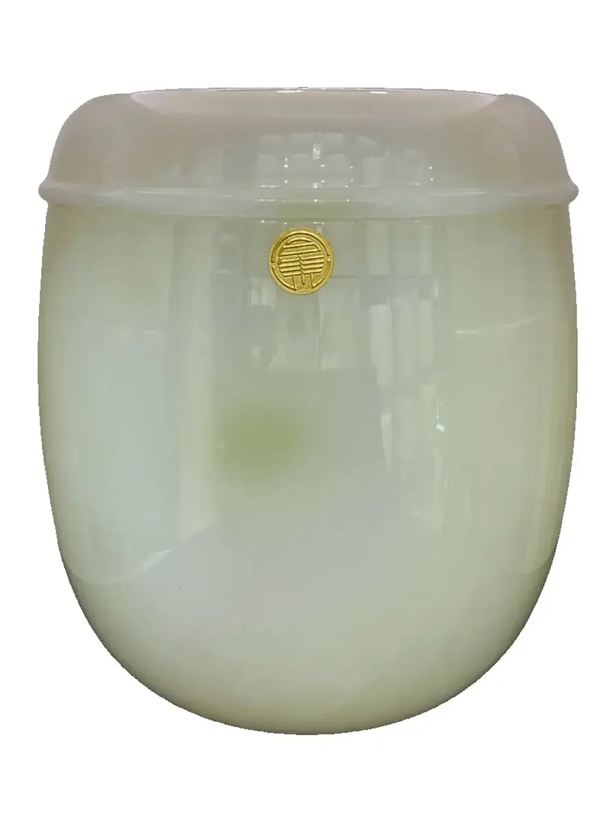 青玉 素面 骨灰罐實品照片,商品編號 URN-0117