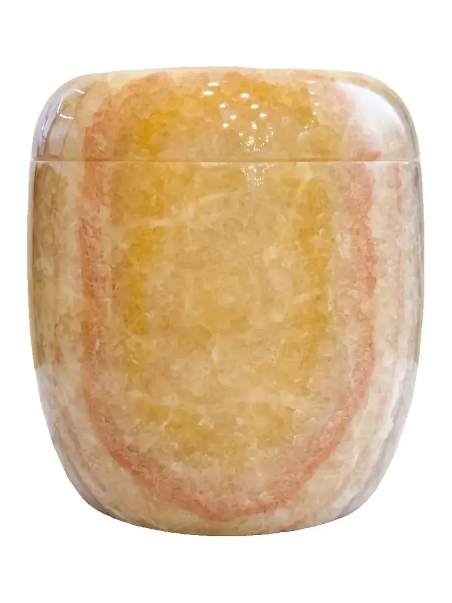 黃玉 新進實品 骨灰罐實品照片,商品編號 URN-0166